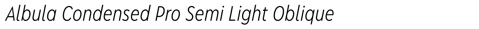Albula Condensed Pro Semi Light Oblique image